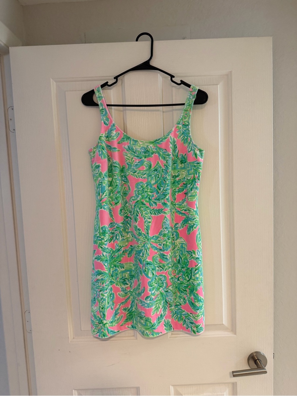 Lilly Pulitzer Pink & Green Tropical Print Mini Dress